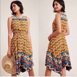 Maeve Anthropologie Imogen Mini Daisy Floral Handkerchief Sleeveless Dress XS